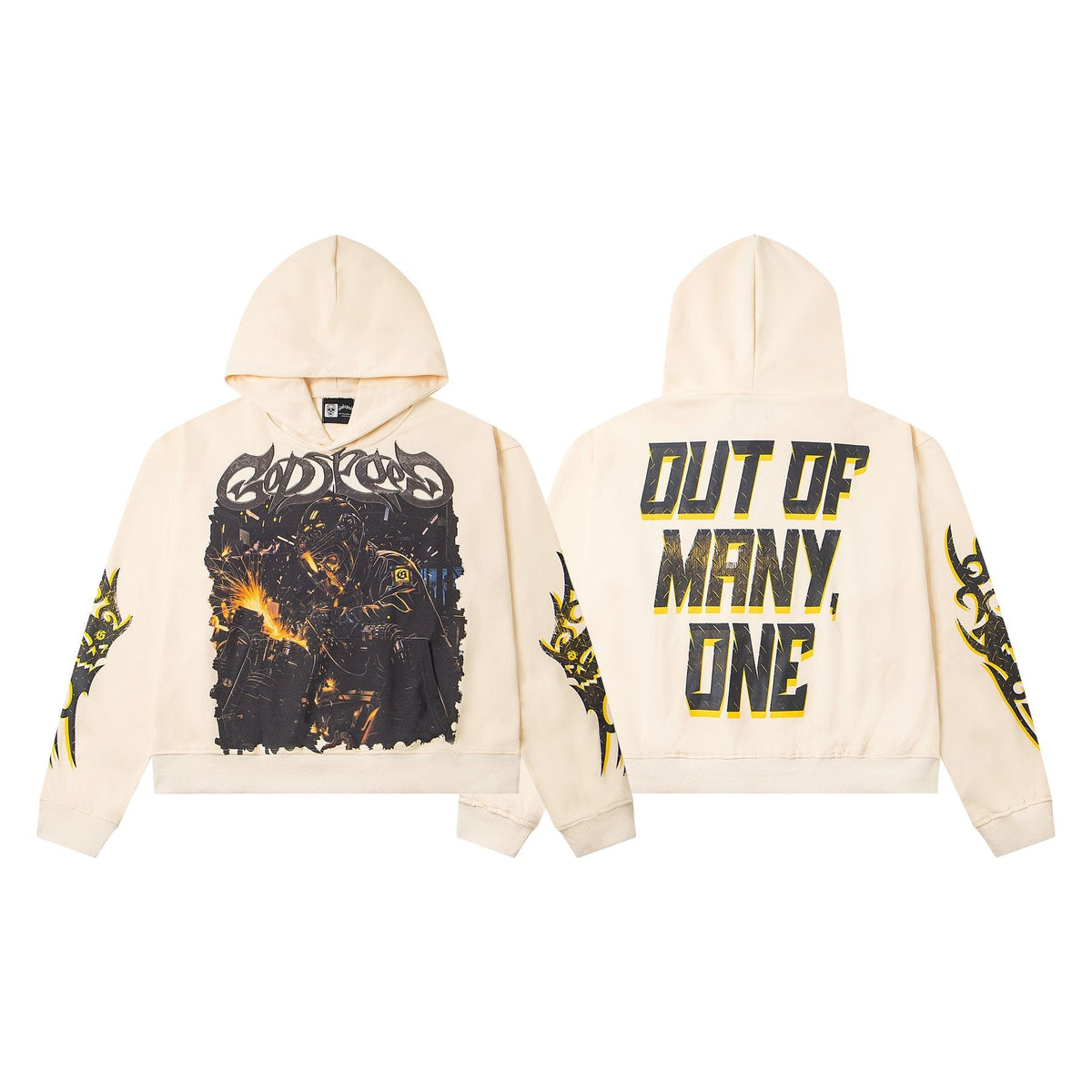 Godspeed Out of Many One Graphic Hoodie — comparison