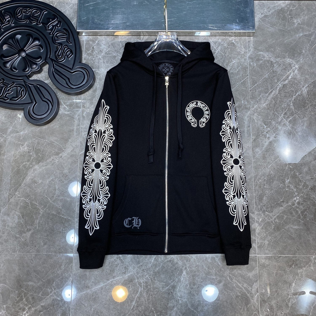 Chrome Hearts Horseshoe Graphic Zip Hoodie — hero